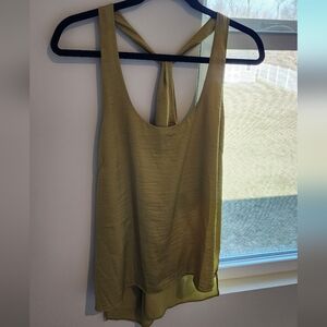 BCBGMaxAzria Lime Green Edita Women's Tank Top Racerback Blouse Size Large